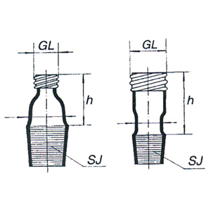 Simax Adapter Socket Joint, GL, Socket Joint 19/26, 14mm, 35(L) mm, European, Glass, Each Each