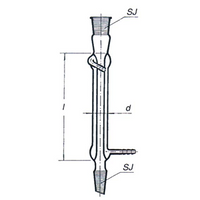 Simax Liebig Condenser, 24mm Diameter 200mm Length, with Cone and Socket, Socket Joint 14/23, Borosilicate Glass, Each Each