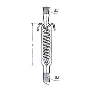 Lincon Condenser, Dimroth, Reflux Cone Socket Size 29/32 11B, Borosilicate Glass, Each Each