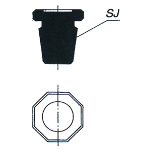 Stopper Recyclable Plastic Octagon 14/23 Solid European Each