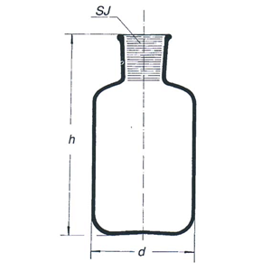 Bottle Glass Reservoir Inject Serum 250ml Socket Joint 34/35 European Each