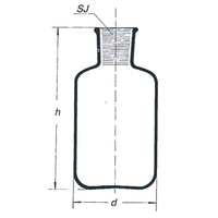 Bottle Glass Reservoir Inject Serum 500ml Socket Joint 34/35 European Each