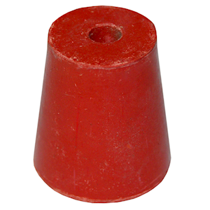 Rubber Stopper, One Hole, 5mm Base x 28mm Top x 30mm Height, Loose