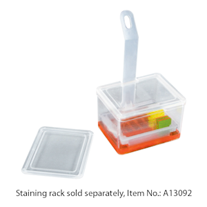 Staining Dish for Slides in TPX with 2 Lids, 81 x 101 x 65mm, Each (Staining rack sold separately, Item no. A13092) Each