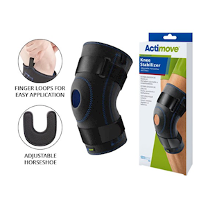 Actimove Sport Knee Stabiliser Horseshoe with Stay, Large, Black, Each