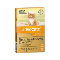 Advocate Fleas, heartworm & worms for Kittens & Small Cats up to 4 kg, 6 pipettes/pack Pack