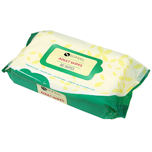 Sofeel Wet Adult Wipes with Soft Cover, 21 x 26cm, 80 Wipes/Pack