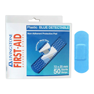 Livingstone Blue X-Ray Metal Detectable Adhesive Strips with Pad
