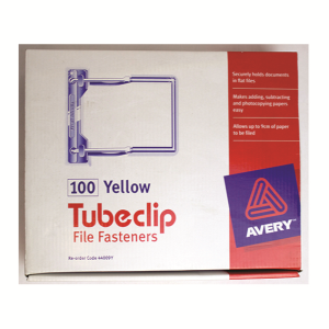 Tubeclips File Fastener Yellow Complete, 100/Box Box