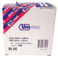 DATA INDEX LABELS 50X38MM BLUE 1000/BX Box