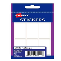 AVERY STICKER WHT RECT 25X50MM 42 LABELS/PK Pack