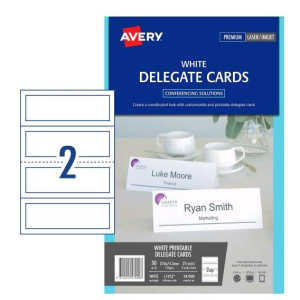 AVERY LASER DEL CARDS A4 L7423WHT 2/SHT 50/PK Pack