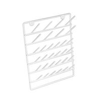 Azlon® Draining Rack for Glassware, Free Standing, 8 Pegs in 110mm, 24 Pegs in 80mm, Polyamide Epoxy Coated Steel, Each Each