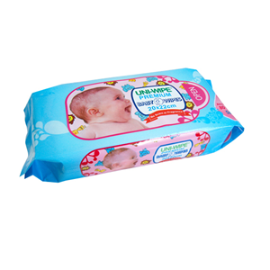 Uni-Wipe Unscented Baby Wet Wipes with Hard Secure Lid, 22x20cm, 50 GSM Thick, Alcohol-Free, 80 Wipes in Soft Pack Pack