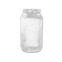 Universal Glass Jars, 1,000mL, 82mm RTS Neck Finish, Round, Clear, 26/Pack Pack