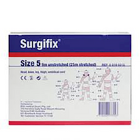 Surgifix Tubular Bandage, Size 5 or G, Width: 3cm, Head, Knee, Leg, Thigh and Umb Cord, 9 Metres Unstretched, 25 Metres Stretched/Box Each