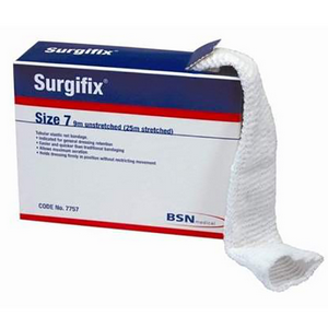 Surgifix Tubular Bandage, Size 7, Width: 7cm, Leg, Umb Cord, Genital and Trunk, 9 Metres Unstretched, 25 Metres Stretched/Box Each