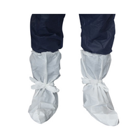Livingstone Over Boot Cover with Tie, Non-skid Sole Heavy Duty, Waterproof Cast PE Recyclable, White, 1 Pair/Pack, 125 Pairs/Carton Carton