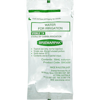 Briemar Water for Irrigation, 30mL, 125 x 60mm, 1 Sachet, Each RA
