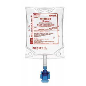 Out of Date, Baxter 10Mmol Potassium Chloride In NaCL, 100ml, EA, Original Unopened Condition, Price Discounted, While Stocks last
