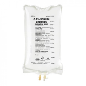 Out of Date, Baxter 0.9pct Sodium Chloride Irrigation, 3 Litre Bag, Loose, Original Unopened Condition, Price Discounted, While Stocks last Each