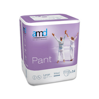 AMD Absorbing Pull-up Underwear, Adult, Cotton Feel, Maxi, Extra Large, 120-170cm, 2450ml, 14 Pieces/Bag Bag
