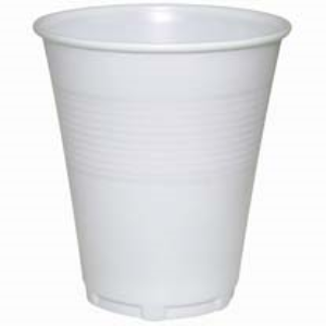 Universal Plastic Drinking Cups, 200ml, Cafe/Bar Type, White, Disposable, Recyclable, 50/Pack Pack