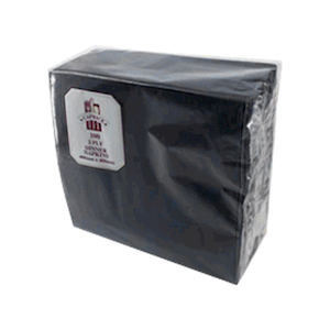 Caprice Dinner Napkin, 2-Ply, 1/4 Fold, 40 x 40cm, Black, 100 Pieces/Pack, 10 Packs/Carton, 1000/Carton Carton
