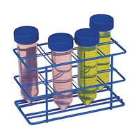 Bel-Art Centrifuge Tube Rack, Epoxy-Coated Steel, 16 Positions, For 50mL Centrifuge Tubes, 15 x 15 x 8.9 cm, 30mm Wells, Each Each