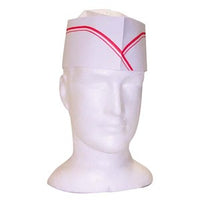 3" (8CM) CHEF HAT FORAGE RED STRIPE CAP each each each each Each