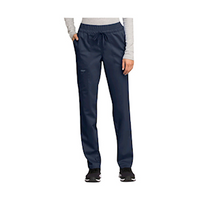 Scrub Pants, Mid Rise, Tapered Leg, Drawsting Knit Waistband, Unisex, Navy, Inseam 31", Medium, Each Each