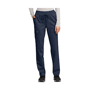Scrub Pants, Mid Rise, Tapered Leg, Drawsting Knit Waistband, Unisex, Navy, Inseam 31", Small, Each Each