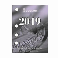 Collins 2019 Desk Calendar Refill, 1 Day to a Page, Side Punch, Each Each