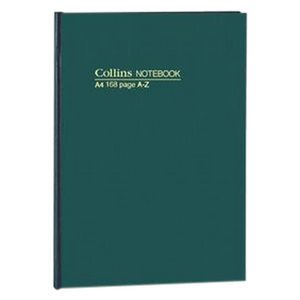 NOTEBOOK COLLINS CASED & SEWN S.A4 A-Z 168PG EA Each