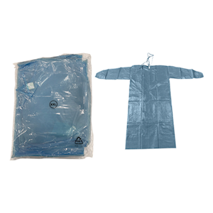 Galemed Isolation Gown with Tie, Full Back, AAMI Level 2, 45gsm, Nonwoven PP/PE, Double Extra Large, 1/Pack, 100/Carton Carton