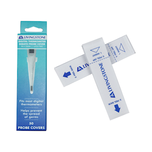 Livingstone Digital Thermometer SheathProbe Cover, 96 x 25mm, Latex Free, 50 Pieces/Pack Pack