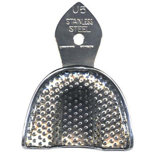 Asa Inox Permalock Dental Impression Trays, Perforated, 74 x 57mm, Retention Rim, Lower, Medium, Stainless Steel, Each