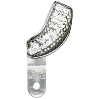 Asa Inox Permalock Dental Impression Trays, Perforated, 74 x 57mm, Retention Rim, Lower, Medium, Stainless Steel, Each