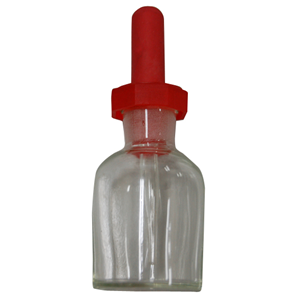 Glass Dropping Bottle, 30ml, with Slip-On Dropper, Clear, Each Each