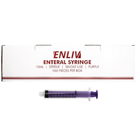 Enliv Enteral Syringe, 10ml, Sterile, Single Use, Purple, 100 Pieces/Box Box