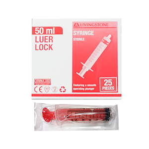 Livingstone Syringes with White Plunger
