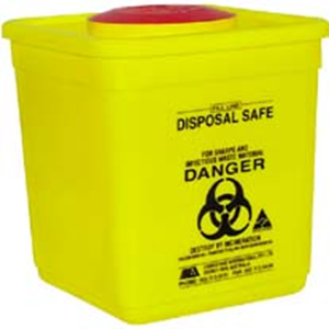 Livingstone Needles Sharps Waste Collector, Spare Lid, 2L Capacity, Square, Yellow, Each
