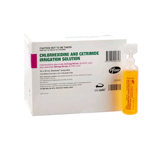 Pfizer Chlorhexidine 0.015 Percent and Cetrimide 0.15 Percent Steritube Ampoules