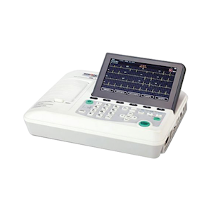 ECGMAC EM-301 Interpretive ECG, 3-Channel with Thermal Printer, 65(H) x 310(W) x 224(D) mm, 7" Foldable Screen, 12-Lead, Each Each