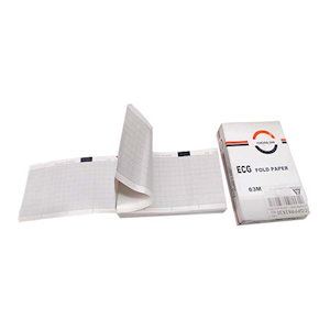 ECG Paper, 63mm x 30 Metres, Folded, Biodegradable, Black Grid Lines, Pack Each