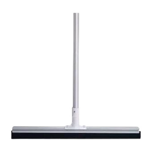 Oates Aluminium Floor Squeegee Head with Aluminium Handle, 600mm, 25mm x 1.35m, Black Rubber, White Each