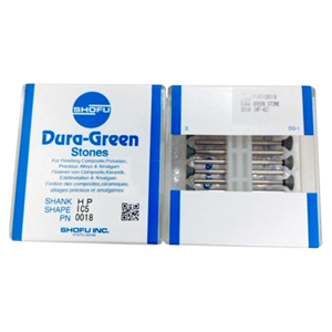Shofu Dura Green Stones, Shank HP, Shape IC1, No 0014, 12/Pack