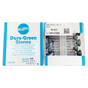 Shofu Dura Green Stones, Shank HP, Shape IC1, No 0014, 12/Pack