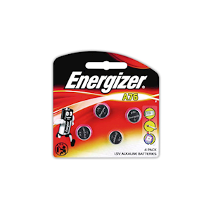 Energizer A76 Battery, Miniature Alkaline, 1.5 Volt, 4 Pieces/Pack Pack