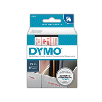DYMO TAPE ELECT. 12MMX7M RED ON WHITE EACH Each